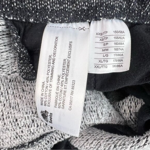 Roots joggers roots on bum logo black Charcoal Gray Sweatpants cozy warm - Picture 9 of 12